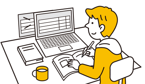 気になる企業を調べるイラスト