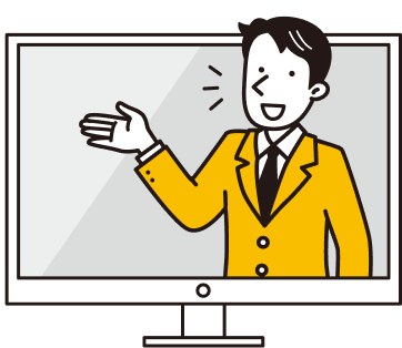企業の説明会に参加イラスト